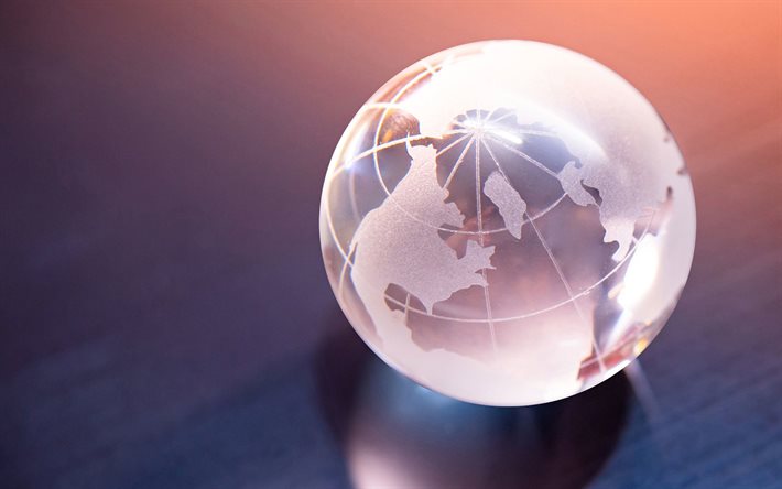 Globe de verre, la terre, le r&#233;seau mondial des concepts, monde, Am&#233;rique du Nord
