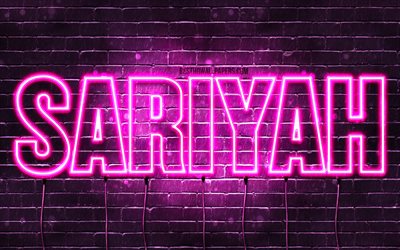 Sariyah, 4k, wallpapers with names, female names, Sariyah name, purple neon lights, Happy Birthday Sariyah, picture with Sariyah name