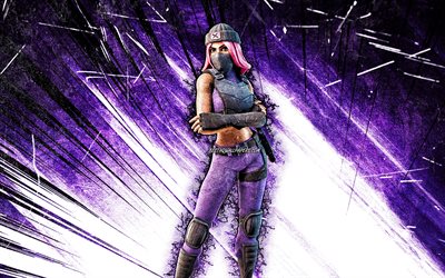 4k, Clash, grunge art, Fortnite Battle Royale, Fortnite characters, violet abstract rays, Clash Skin, Fortnite, Clash Fortnite