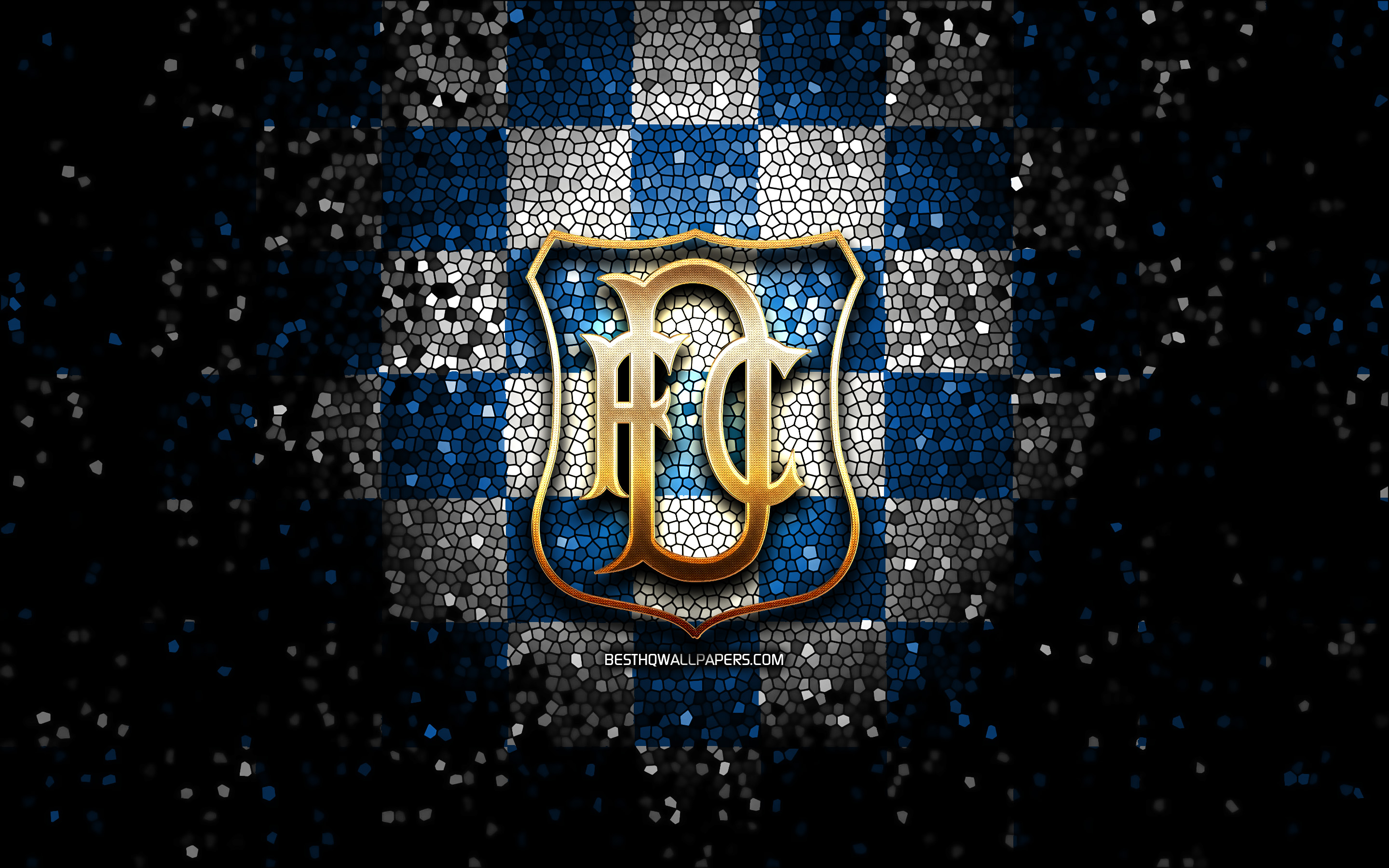 Download wallpapers Dundee FC, glitter logo, Scottish Premiership, blue