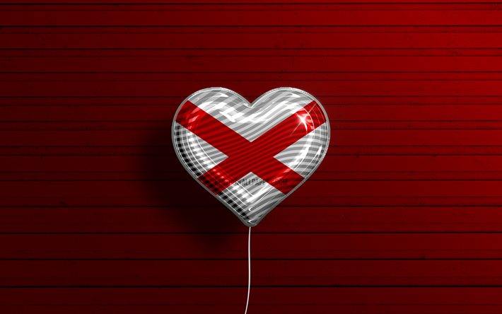Alabama seviyorum, 4k, ger&#231;ek&#231;i balonlar, kırmızı ahşap arka plan, Amerika Birleşik Devletleri, Alabama bayrak kalp, Alabama bayrağı, bayraklı balon, Amerikan eyaletleri, Love Alabama, ABD