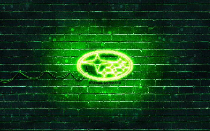 ダウンロード画像 スバルグリーンロゴ 4k 緑のレンガの壁 スバルのロゴ 車のブランド スバルネオンロゴ スバル フリー のピクチャを無料デスクトップの壁紙