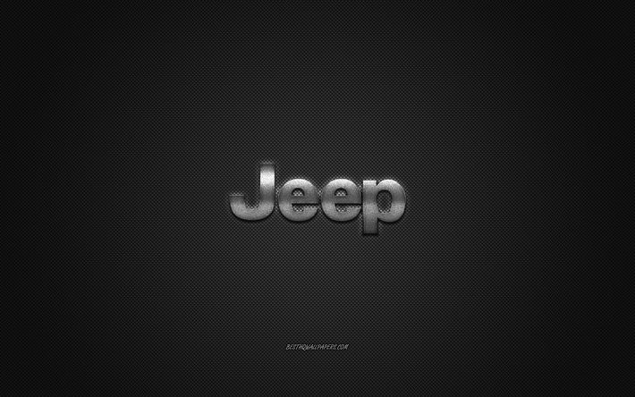 Download Wallpapers Jeep Logo Silver Logo Gray Carbon Fiber Background Jeep Metal Emblem Jeep Cars Brands Creative Art For Desktop Free Pictures For Desktop Free