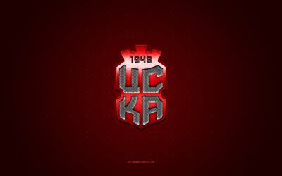 fc cska 1948 sofia, bulgaria football club, logo bianco, rosso contesto in fibra di carbonio, bulgaro primo campionato, parva liga, calcio, sofia, bulgaria, fc cska 1948 sofia logo