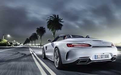5k, Mercedes-AMG GT C Roadster, en 2017, les voitures, le mouvement, la Mercedes