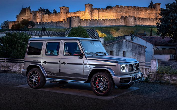Mercedes-Benz G63 AMG, 2018, exterior, luxury SUV, tuning, new gray G-Class, German cars