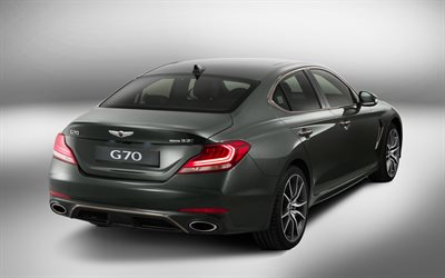 Genesis G70, 2019, 4k, rear view, sports sedan, new G70, luxury cars, Korean cars, Genesis