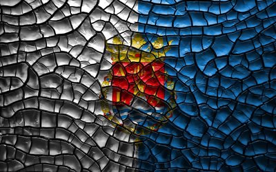 Flag of Alicante, 4k, spanish provinces, cracked soil, Alicante, Alicante flag, 3D art, Provinces of Spain, administrative districts, Alicante 3D flag, Europe