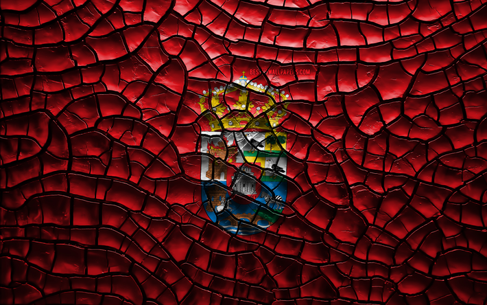 Flag of Avila, 4k, spanish provinces, cracked soil, Spain, Avila flag, 3D art, Avila, Provinces of Spain, administrative districts, Avila 3D flag, Europe