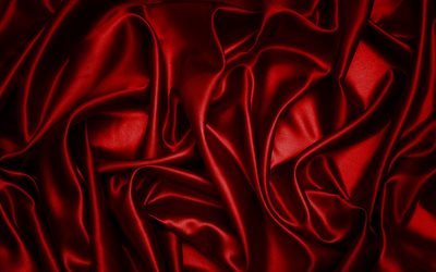 الأحمر الداكن الحرير, 4k, الأحمر الداكن نسيج, الحرير, خلفيات حمراء, النسيج القوام, الساتان, الحرير القوام
