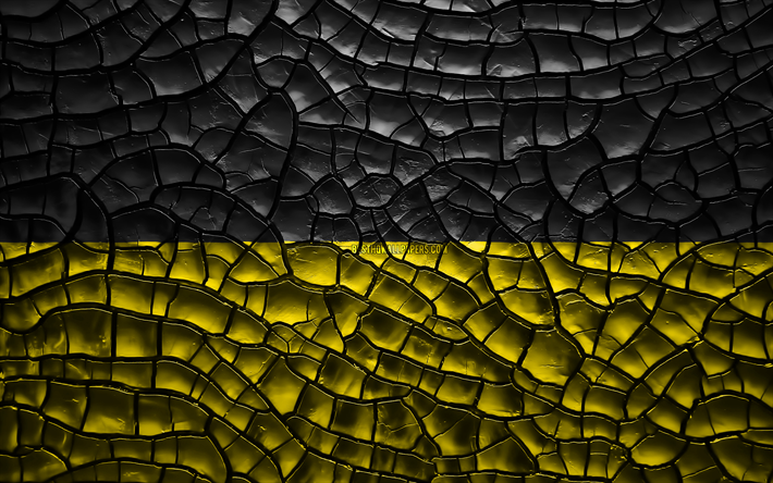 Flag of Baden-Wurttemberg, 4k, french-unis, cracked soil, Allemagne, Bade-Wurttemberg indicateur de type 3D, Baden-Wurttemberg, States of Germany, administratif de district, Baden-Wurttemberg 3D flag