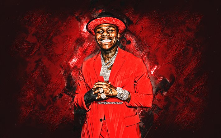 Download wallpapers DaBaby, american rapper, portrait, Jonathan Lyndale  Kirk, red stone background, popular singers for desktop free. Pictures for  desktop free