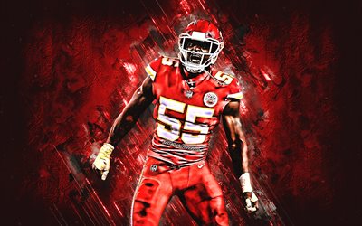 Dee Ford, San Francisco 49ers, NFL, american football, portrait, red stone background, National Football League