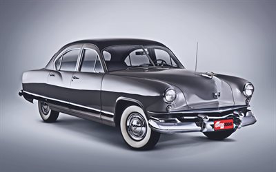 كايزر ديلوكس التنين الذهبي, 4k, السيارات الرجعية, 1951 السيارات, السيارات الفاخرة, 1951 كايزر ديلوكس, الامبراطور