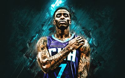 Dwayne Bacon, NBA, Charlotte Hornets, blue stone background, American Basketball Player, portrait, USA, basketball, Charlotte Hornets players, Dwayne Lee Bacon Jr