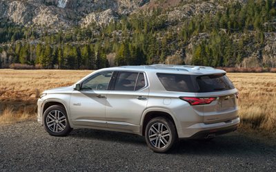 2020, Chevrolet Traverse, High Country, rear view, exterior, new silver Traverse, american cars, Chevrolet