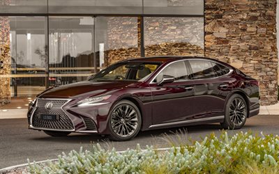 Lexus LS, 2020, front view, exterior, new burgundy LS, luxury cars, japanese cars, LS500, Inspiration Series, Lexus