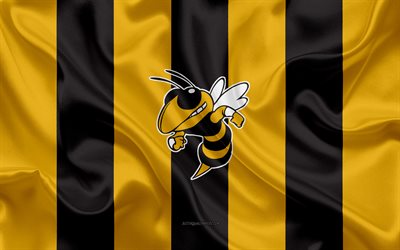 Georgia Tech Gul Jackor, Amerikansk fotboll, emblem, silk flag, gul-svart siden konsistens, NCAA, Georgia Tech Gul Jackor logotyp, Atlanta, Georgien, USA