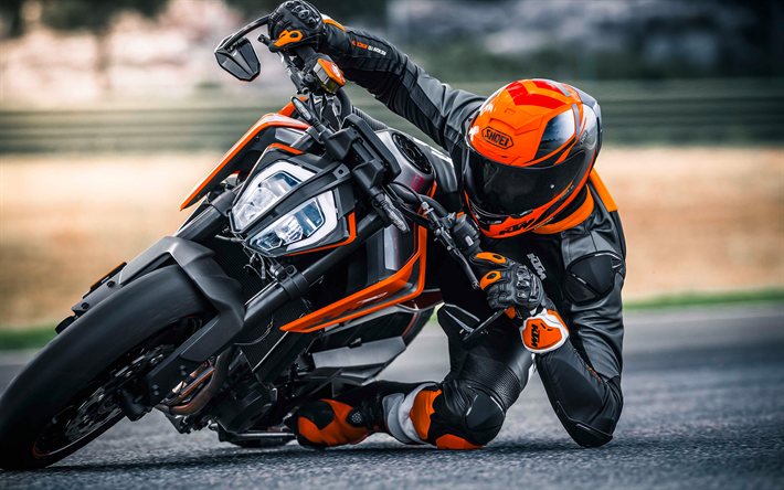 KTM 790 Duc, 2018, 4k, moto de sport, piste de course, moto racer, moto, motos Autrichiennes, KTM