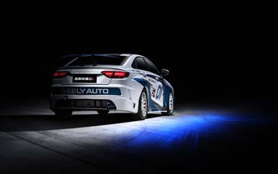 Geely Emgrand GL, 2018, racing car, tuning Emgrand, Chinese cars, exterior, rear view, Geely