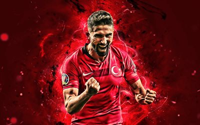 Hasan Ali Kaldirim, Turkey National Team, defender, soccer, footballers, Kaldirim, abstract art, neon lights, Turkish football team