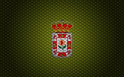 Flag of Granada, 4k, creative art, metal mesh texture, Granada flag, national symbol, provinces of Spain, Granada, Spain, Europe