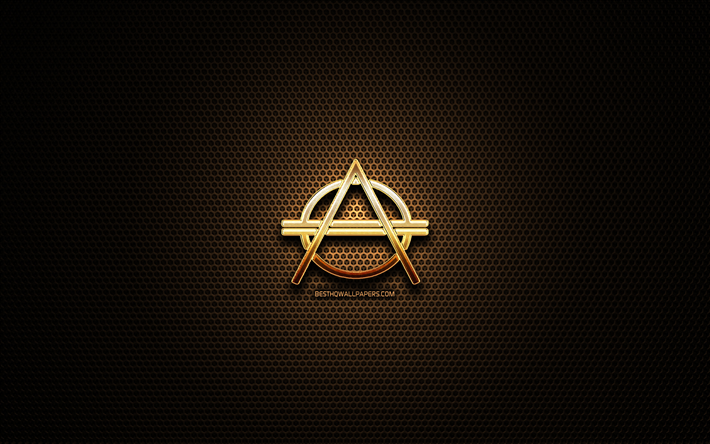 Don Diablo glitter logo, music stars, superstars, creative, metal grid background, Don Diablo logo, brands, Don Diablo