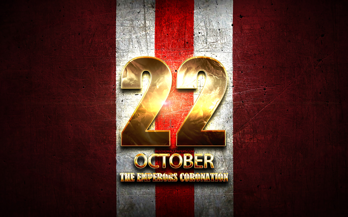 22 İmparatorların ta&#231; Giyme t&#246;reni, Ekim, altın işaretleri, Japon milli bayramlar, Japonya resmi Tatil g&#252;nleri, Japonya, Asya