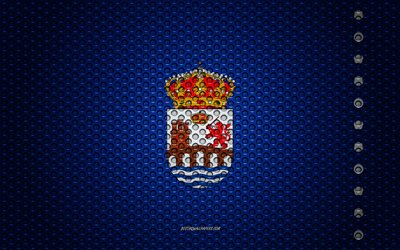Bandiera di Ourense, 4k, creativo, arte, rete metallica texture, Ourense, bandiera, nazionale, simbolo, province di Spagna, Spagna, Europa