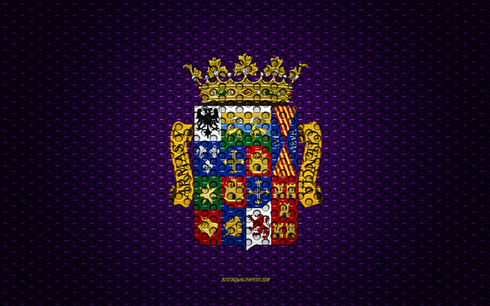 Bandeira de Palencia, 4k, arte criativa, a malha de metal textura, Palencia bandeira, s&#237;mbolo nacional, prov&#237;ncias da Espanha, Palencia, Espanha, Europa
