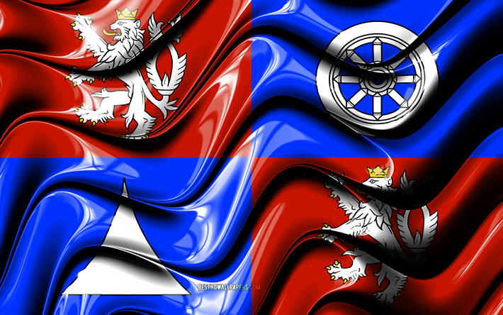Liberec flagga, 4k, Regioner i tjeckien, administrativa distrikt, Flagga av Liberec, 3D-konst, Liberec, tjeckiska regioner, Liberec 3D-flagga, Tjeckiska Republiken, Europa