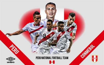 Peru national football team, team leaders, CONMEBOL, Peru, South America, football, logo, emblem, Paolo Guerrero