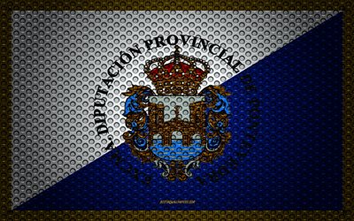 Flag of Pontevedra, 4k, creative art, metal mesh texture, Pontevedra flag, national symbol, provinces of Spain, Pontevedra, Spain, Europe