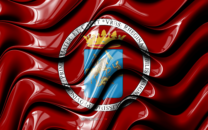 Reggio Calabria Bandeira, 4k, Cidades da It&#225;lia, Europa, Bandeira de Reggio Calabria, Arte 3D, Reggio Calabria, Cidades italianas, Reggio Calabria 3D bandeira, It&#225;lia