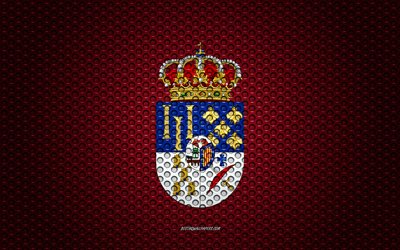 Bandeira de Salamanca, 4k, arte criativa, a malha de metal textura, Salamanca bandeira, s&#237;mbolo nacional, prov&#237;ncias da Espanha, Salamanca, Espanha, Europa