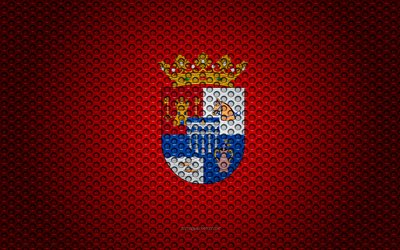 Flag of Segovia, 4k, creative art, metal mesh texture, Segovia flag, national symbol, provinces of Spain, Segovia, Spain, Europe