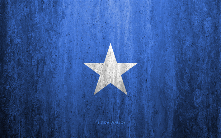 Indicateur de la Somalie, 4k, stone background grunge flag, l&#39;afrique, la Somalie flag grunge, art, symbole national, la Somalie, stone texture