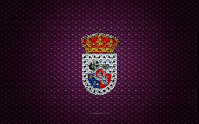 İspanya, Soria, Avrupa Soria bayrak, 4k, yaratıcı sanat, metal mesh dokusu, Soria bayrak, ulusal sembol, il