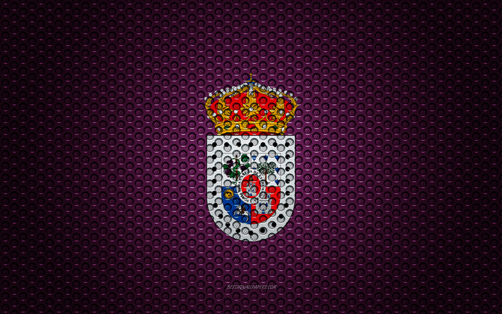Bandera de Soria, 4k, arte creativo, malla de metal textura, Soria bandera, s&#237;mbolo nacional, de las provincias de Espa&#241;a, Soria, Espa&#241;a, Europa