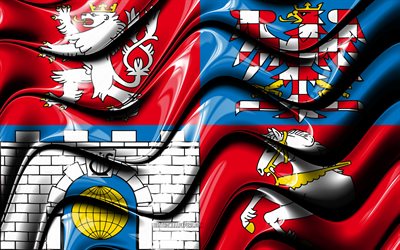 Pardubice flag, 4k, Regions of Czech Republic, administrative districts, Flag of Pardubice, 3D art, Pardubice, czech regions, Pardubice 3D flag, Czech Republic, Europe