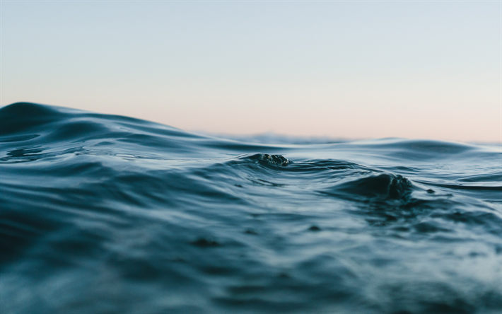 ola, tarde, puesta de sol, de mar, de los conceptos del agua, el medio ambiente, fondo de agua
