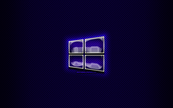 windows 10 glas-logo, blauer hintergrund, os, grafik -, marken -, windows-10-logo, creative, windows 10