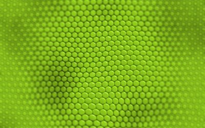 3d green hexagon texture, green hexagon background, creative green backgrounds, green wave texture, geometric background, green waves background