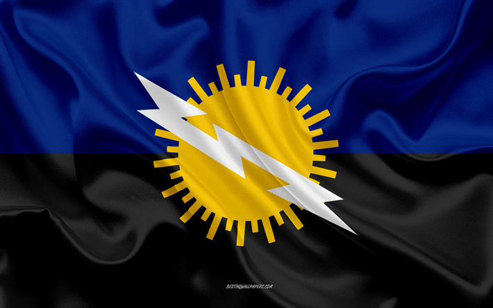 旗のZulia状態, 4k, 絹の旗を, ベネズエラ国, Zulia状態, シルクの質感, ベネズエラ, Zulia状態フラグ, 国のベネズエラ
