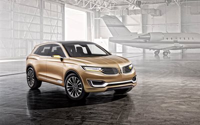 Lincoln MKX, 2020, front view, golden new MKX, crossover, american cars, Lincoln