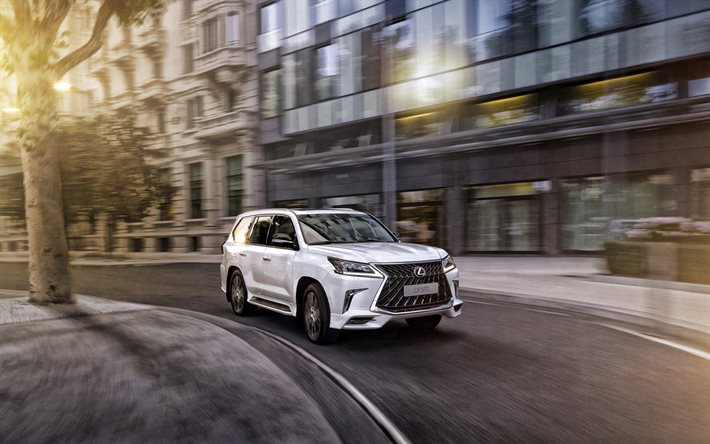 Download wallpapers Lexus LX, 2020, front view, exterior, white SUV ...