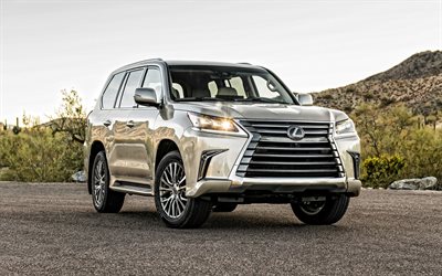 Lexus LX, 2020, front view, exterior, luxury SUV, new silver LX570, japanese cars, Lexus