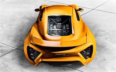 Zenvo ST1, Dinamarqu&#234;s supercarro, exterior, vista frontal, amarelo ST1, hipercarro, Zenvo