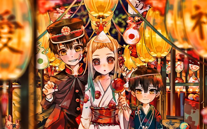 Hanako-kun, Yashiro Nene, Yugi Tsukasa, manga, Jibaku Shounen Hanako-kun, illustration