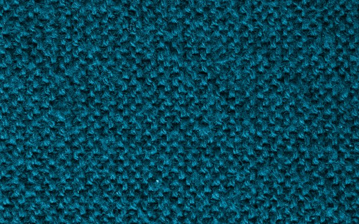 blue knitted textures, macro, wool textures, blue knitted backgrounds, close-up, blue backgrounds, knitted textures, fabric textures